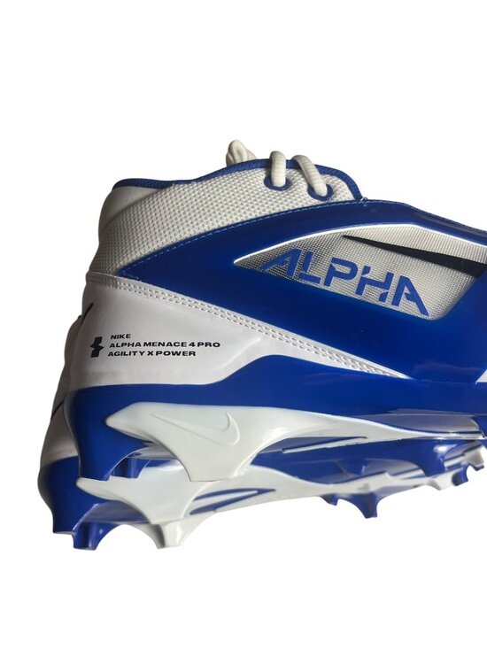 Nike Alpha Menace 4 Pro Football Cleats White/Blue Size 13.5 US Agility X Power main image 5